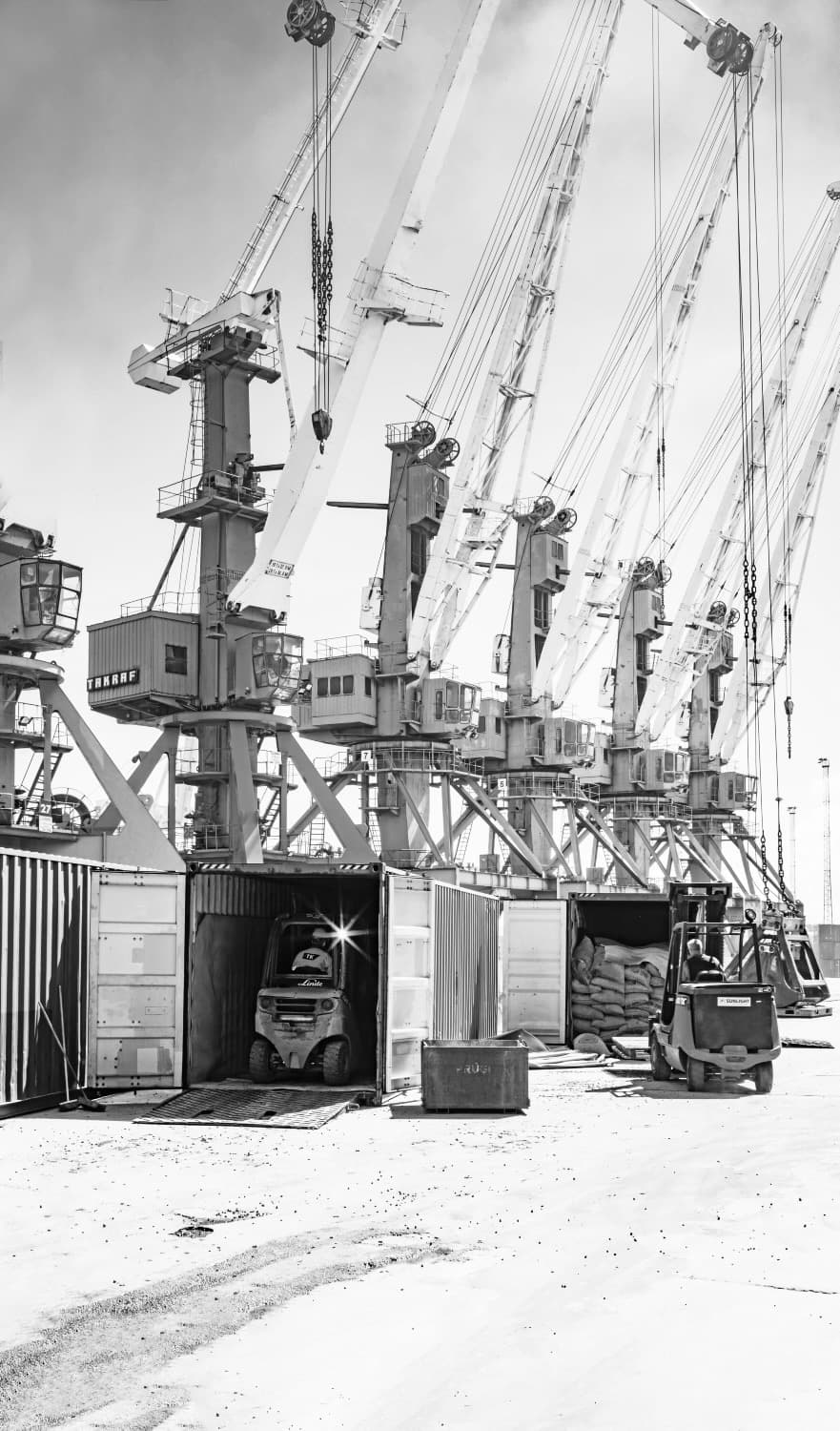 Electric cargo handling equipment at a container terminal